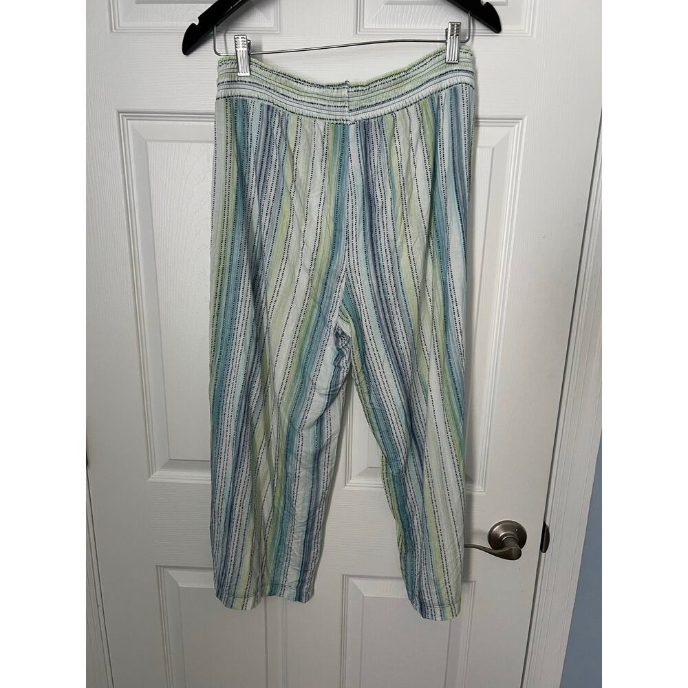 Soma Pajama Pants – Size Medium Blue & Green Striped - Picture 2 of 5